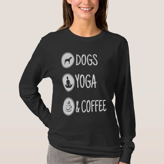 Dog yoga and coffee t-shirt (Voorkant)