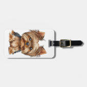 Dog yorkshire terrier waterverf | bagagelabel (Voorkant horizontaal)