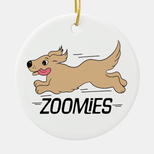 Dog Zoomies Keramisch Ornament (Voorkant)