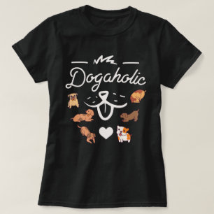 dogaholic T-shirt   hondenliefhebber paars T-shirt