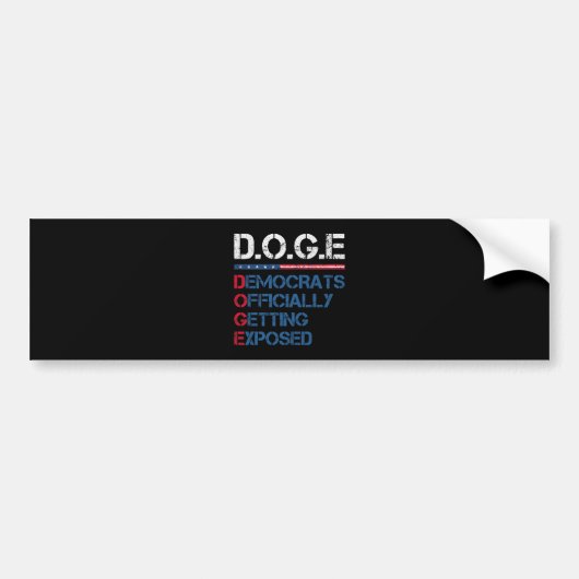 DOGE Department of Government Efficiency Bumpersticker (Voorkant)