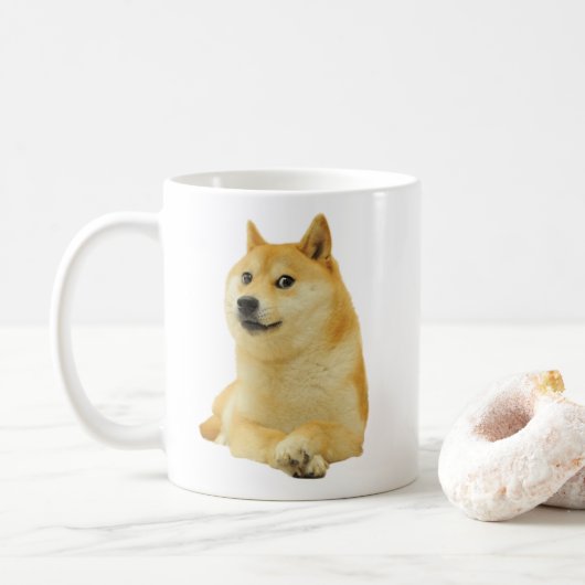 Doge Dog Mème Mug Double Côté (Avec donut)
