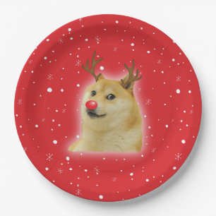 Doge Dogright Doggo Dog kerstmis Kaart red Papieren Bordje