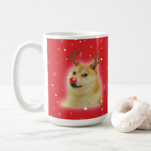 Doge Dogright Doggo Hond Kerst Meme Kaart rood Koffiemok