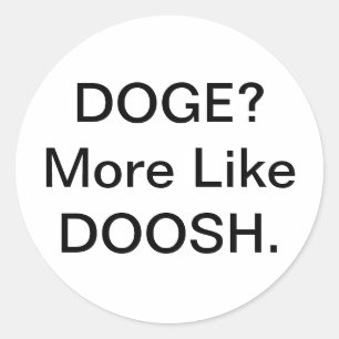 Doge Doosh Comic Splash-Art Hankamer Artjunkhaus Ronde Sticker