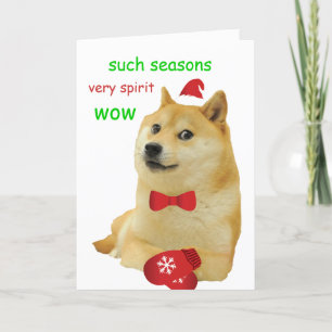 Doge Funny Meme Feestdagen Kaart