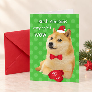 Doge Funny Meme Feestdagen Kaart