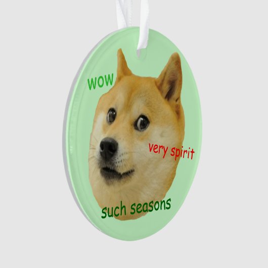 Doge Funny Meme Green Ornament (voorkant)