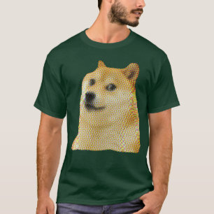 Doge halftone stippen meme Doggo Shiba Inu #Dogrig T-shirt