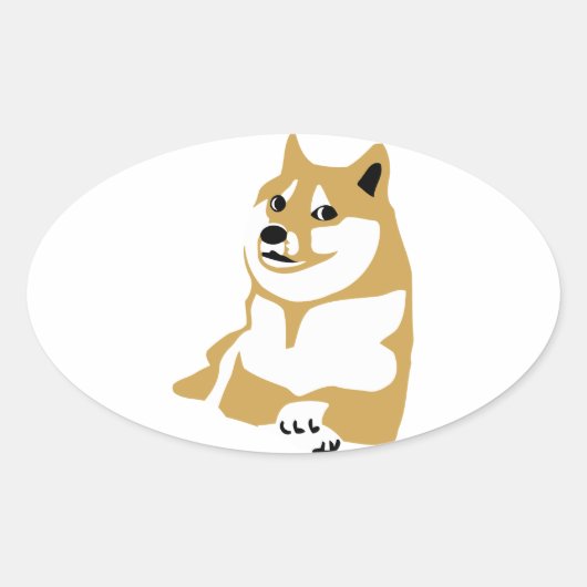 Doge - Internetmeme Ovale Sticker (Voorkant)
