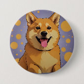 Doge-knoopminnaar ontwerp ronde button 7,6 cm (Voorkant)