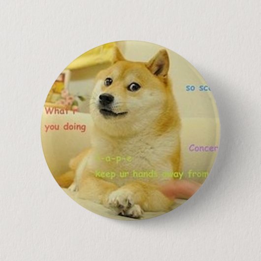 Doge Meme Ronde Button 5,7 Cm (Voorkant)