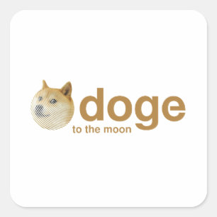doge, munt, doge munt, dopostbank vierkante sticker