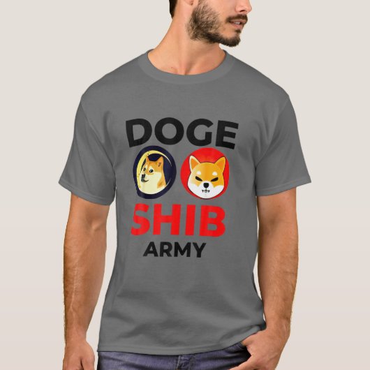 DOGE SHIB Army Dokoetsen Shiba Inu Coin Crypto T-shirt (Voorkant)
