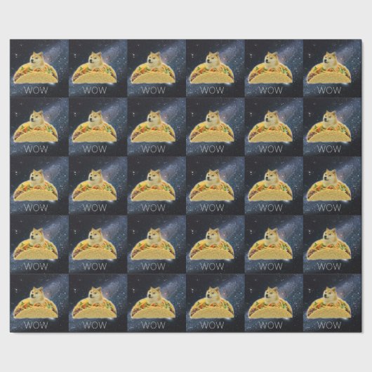 doge space taco meme wrapping paper cadeaupapier (Zoom)