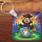 Dogecoin-Afstuderen Sleutelhanger (Voorkant)