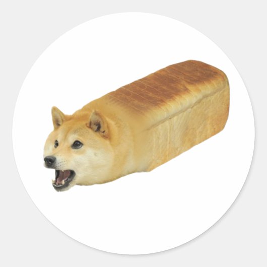 Dogecoin Broad Loaf Crypto Ronde Sticker (Voorkant)