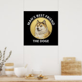 Dogecoin Dog gepersonaliseerd Poster (Keuken)
