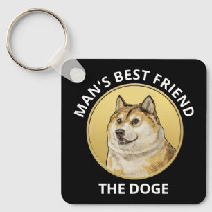 Dogecoin Dog Metal Sleutelhanger