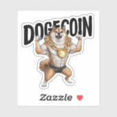Dogecoin Dog Sticker (Vel)