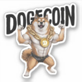Dogecoin Dog Sticker (Voorkant)
