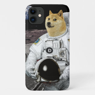 Dogecoin doge munt naar de maan astronaut iPhone 11 hoesje