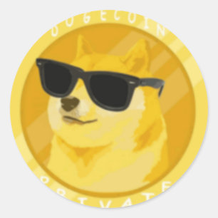 Dogecoin in Zonnebril Classic Ronde Sticker
