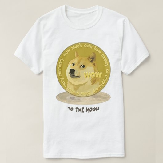 DogeCoin - naar de maan T-shirt (Design voorkant)