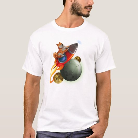 DogeCoin Rocket Ship T-Shirt (Voorkant)