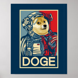 Dogehoek Astronaut Doge To The Moon Crypto Funny Poster