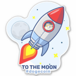 Dogehoek To The Moon Rocket Man Space Doge Crypto Sticker