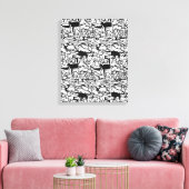Doges et chats Cartoon" Toile (Insitu(Salon))