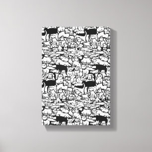 Doges et chats Cartoon" Toile