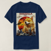 Dogezilla Grappige Doge Meme Giant Shiba Inu Grapp T-shirt (Design voorkant)