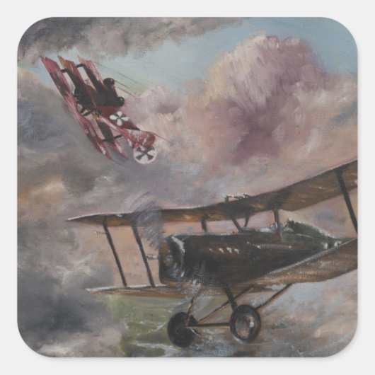 Dogfight 1917 vierkante sticker (Voorkant)