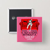 Dogge Kühlschrankmagnet Vierkante Button 5,1 Cm (Voorkant /achterkant)