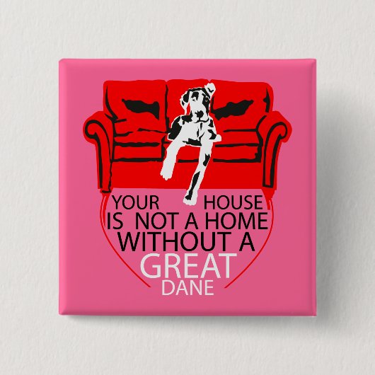 Dogge Kühlschrankmagnet Vierkante Button 5,1 Cm (Voorkant)