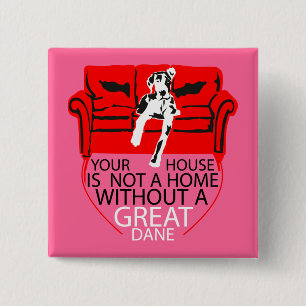 Dogge Kühlschrankmagnet Vierkante Button 5,1 Cm