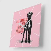 Doggen Wanuhr Lustig Vierkante Klok (Hoek)