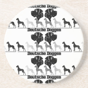 Doggenlogo Zwart Grijs Zandsteen Onderzetter