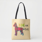 Doggie Bag Red Plaid Bleek Yellow Canvas tas (Voorkant)