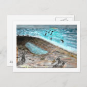 Doggie Beach Party Briefkaart (Voorkant / Achterkant)