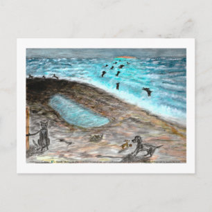 Doggie Beach Party Briefkaart