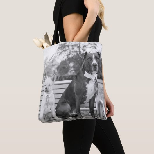 Doggie bruiloft canvas tas (Dichtbij)