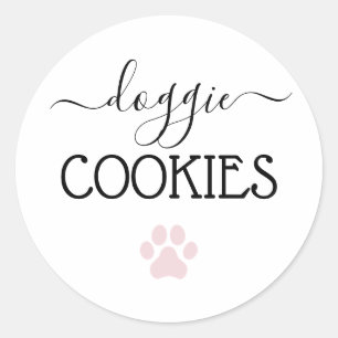 Doggie Cookies behandelt kalligrafie Favor Ronde Sticker