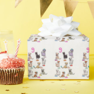 Doggie Diners Birthday negen jaar oud Cadeaupapier