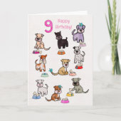 Doggie Diners Birthday negen jaar oud Kaart (Voorkant)