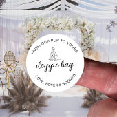 Doggie Dog Treat Pet Wedding Favor Vrijgezellenfee Ronde Sticker