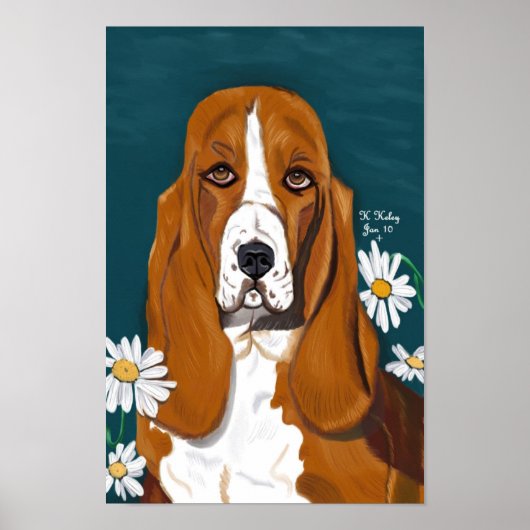 Doggie in het poster Daisies (Voorkant)