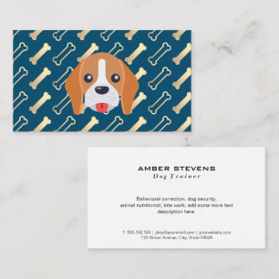 Doggie Logo Hond Bone Pattern Visitekaartje